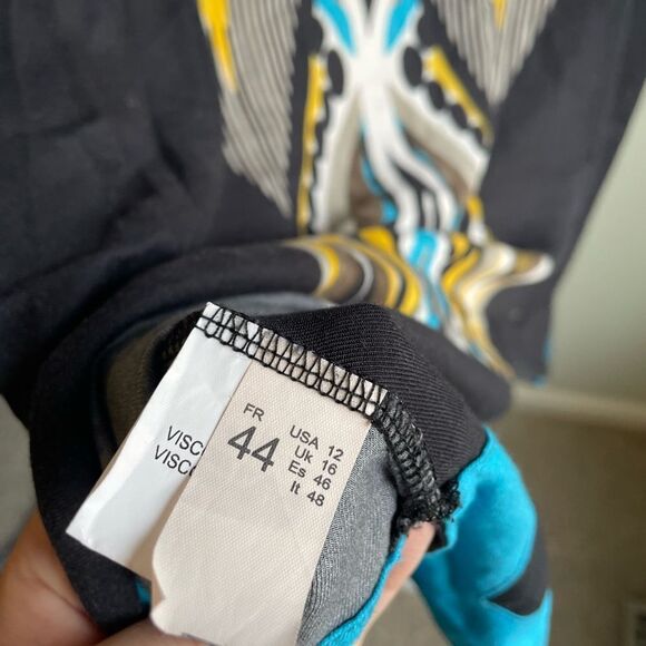 Parakian Paris Blue & Black Colorful Long Sleeve Tunic - Picture 5 of 5